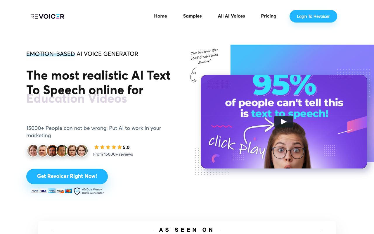 Revoicer — website screenshot