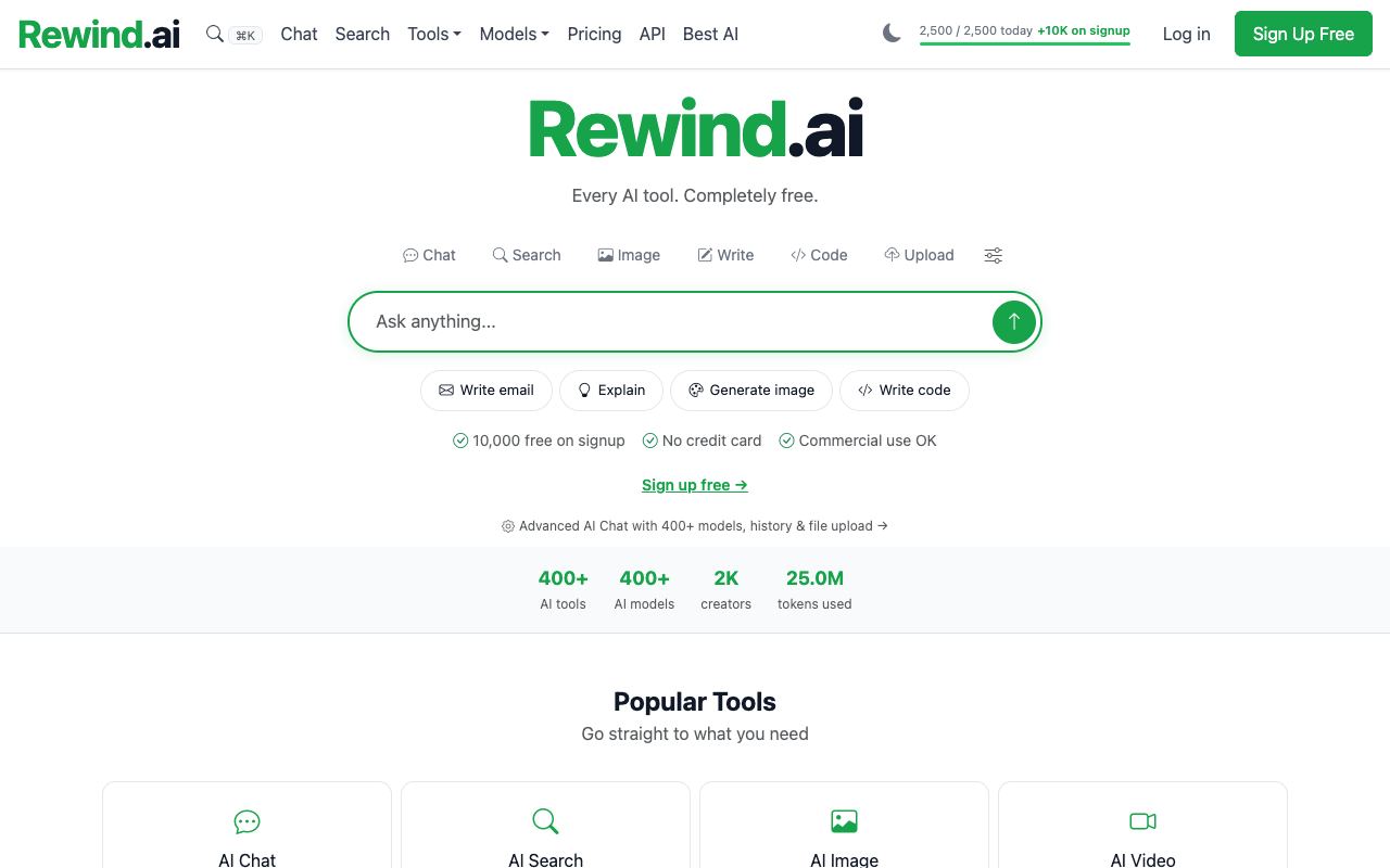 Rewind AI — website screenshot
