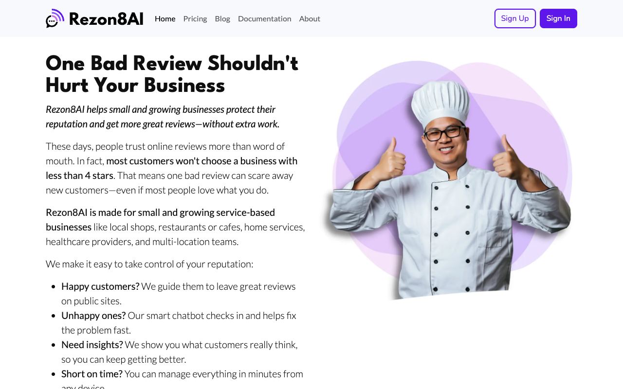 Rezon8ai — website screenshot