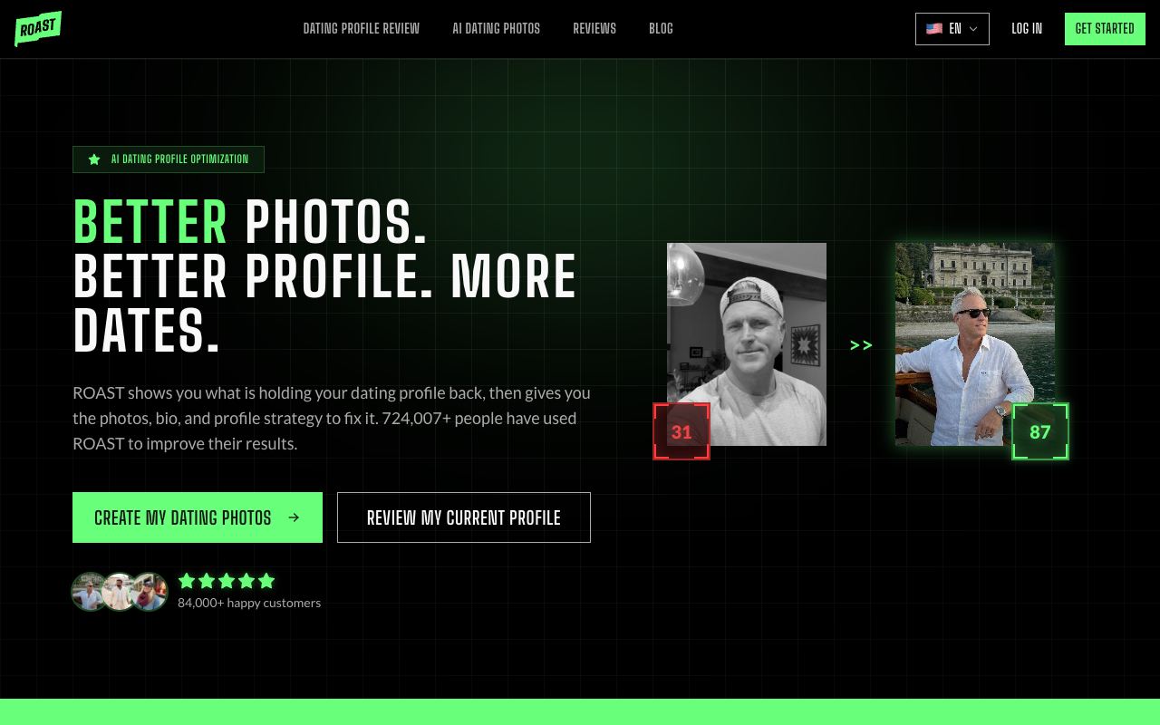 ROAST — website screenshot