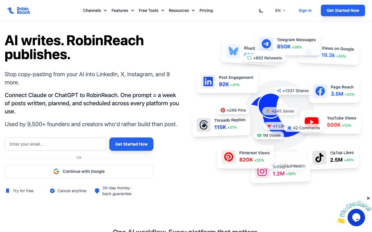 RobinReach — website screenshot