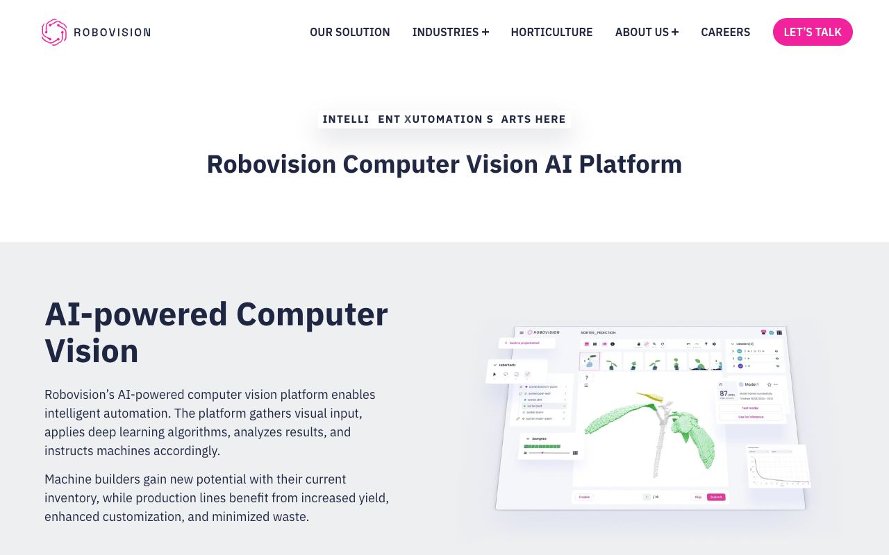 Robovision — website screenshot