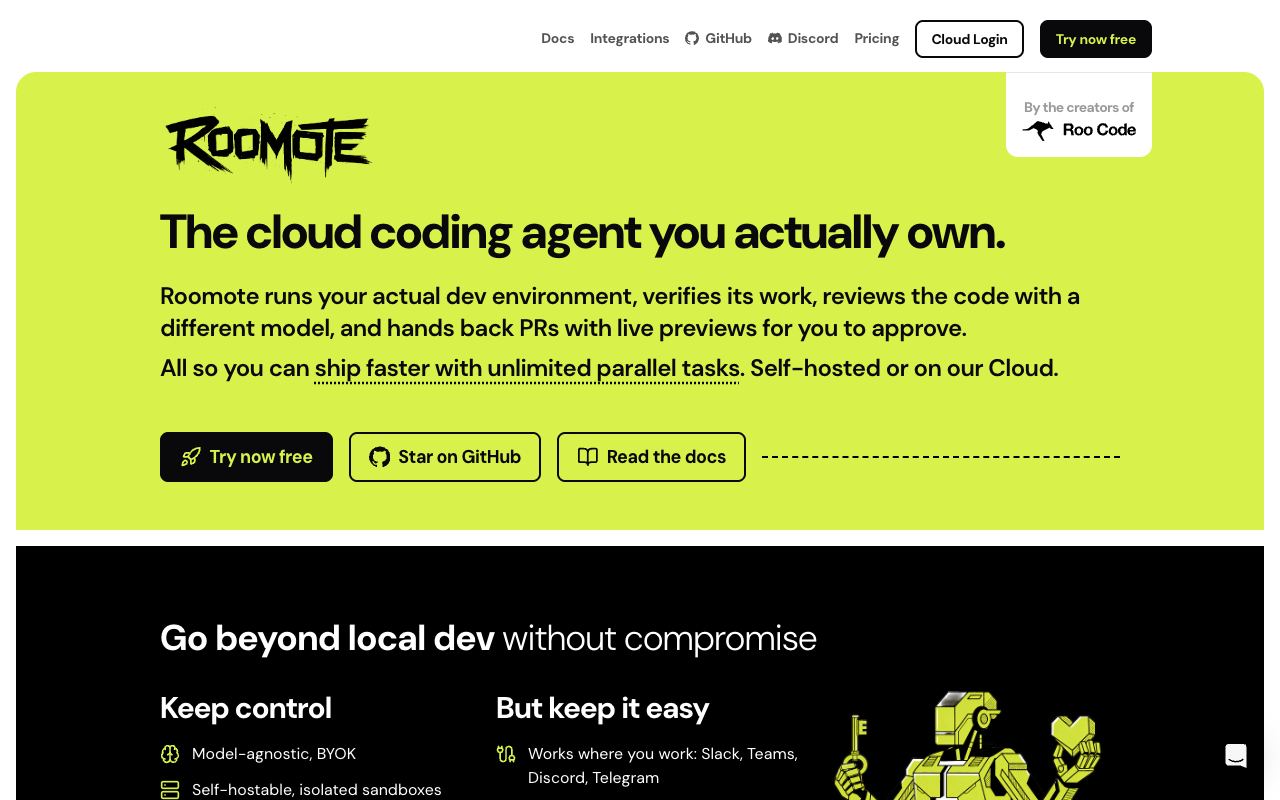 Roomote — website screenshot