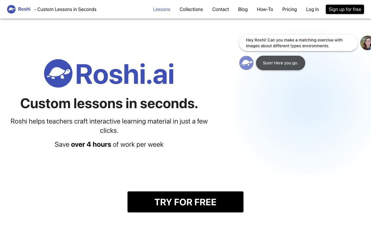 Roshi AI — website screenshot