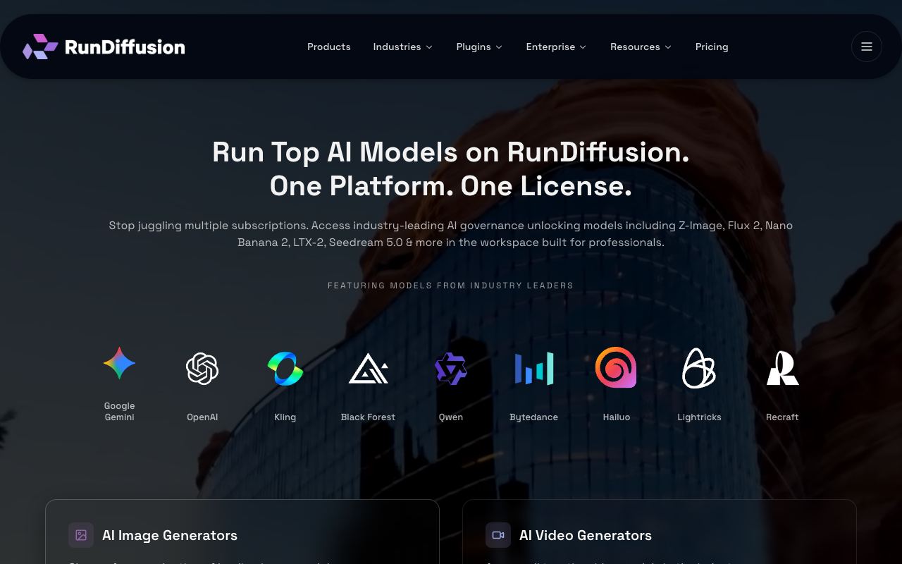 RunDiffusion — website screenshot
