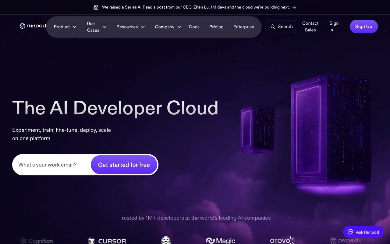 Runpod — website screenshot