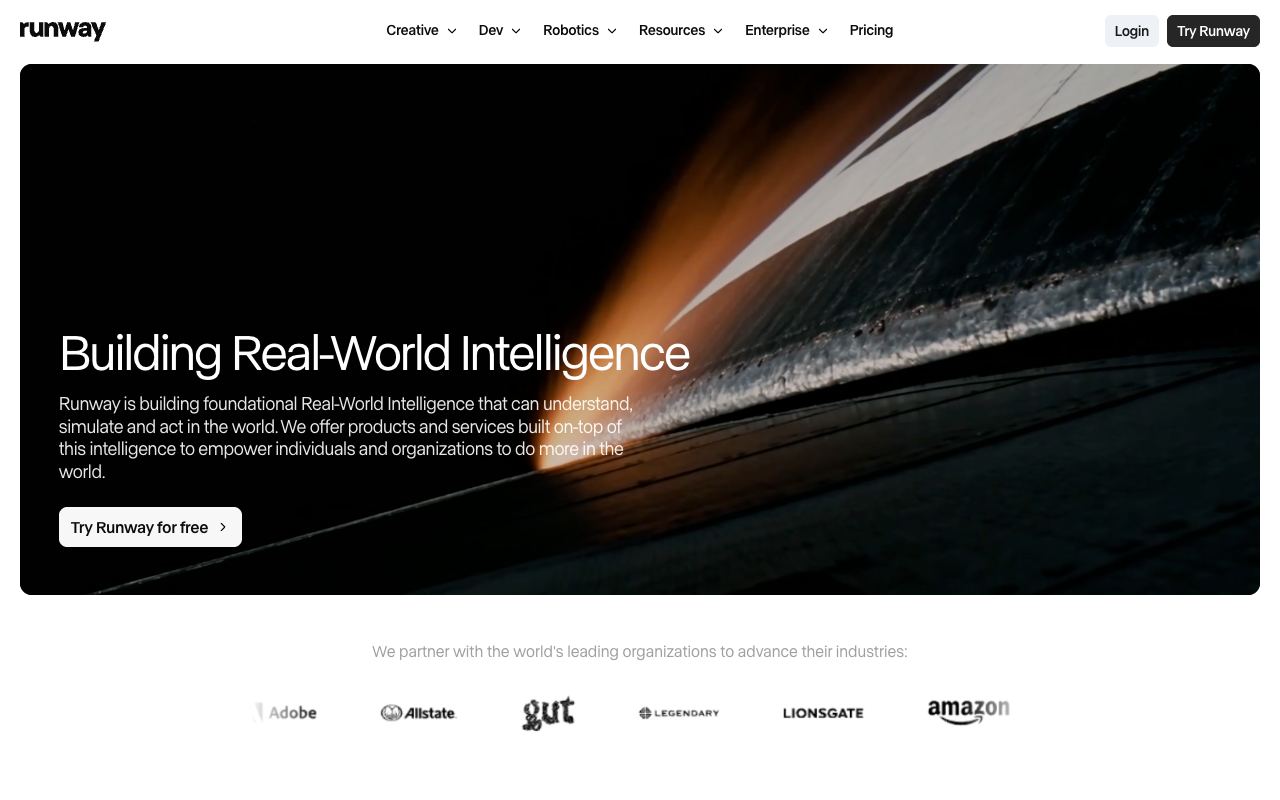 Runway — website screenshot