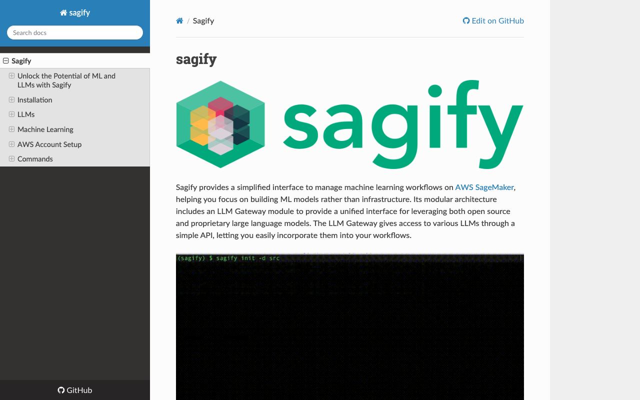 Sagify — website screenshot