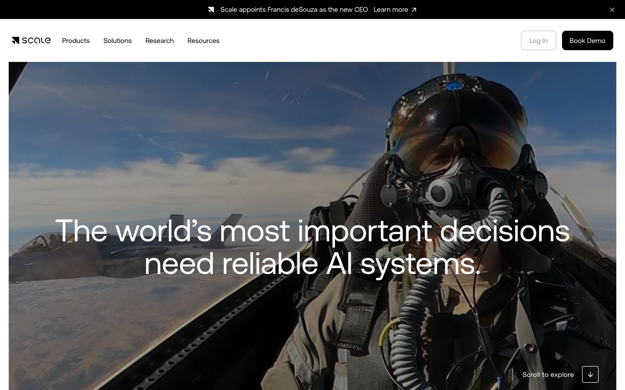 Scale AI — capture d’écran du site web