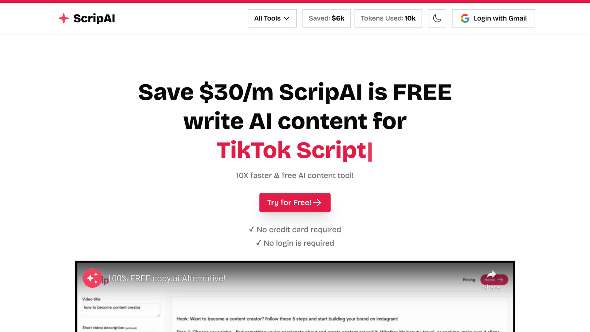 ScripAI — website screenshot