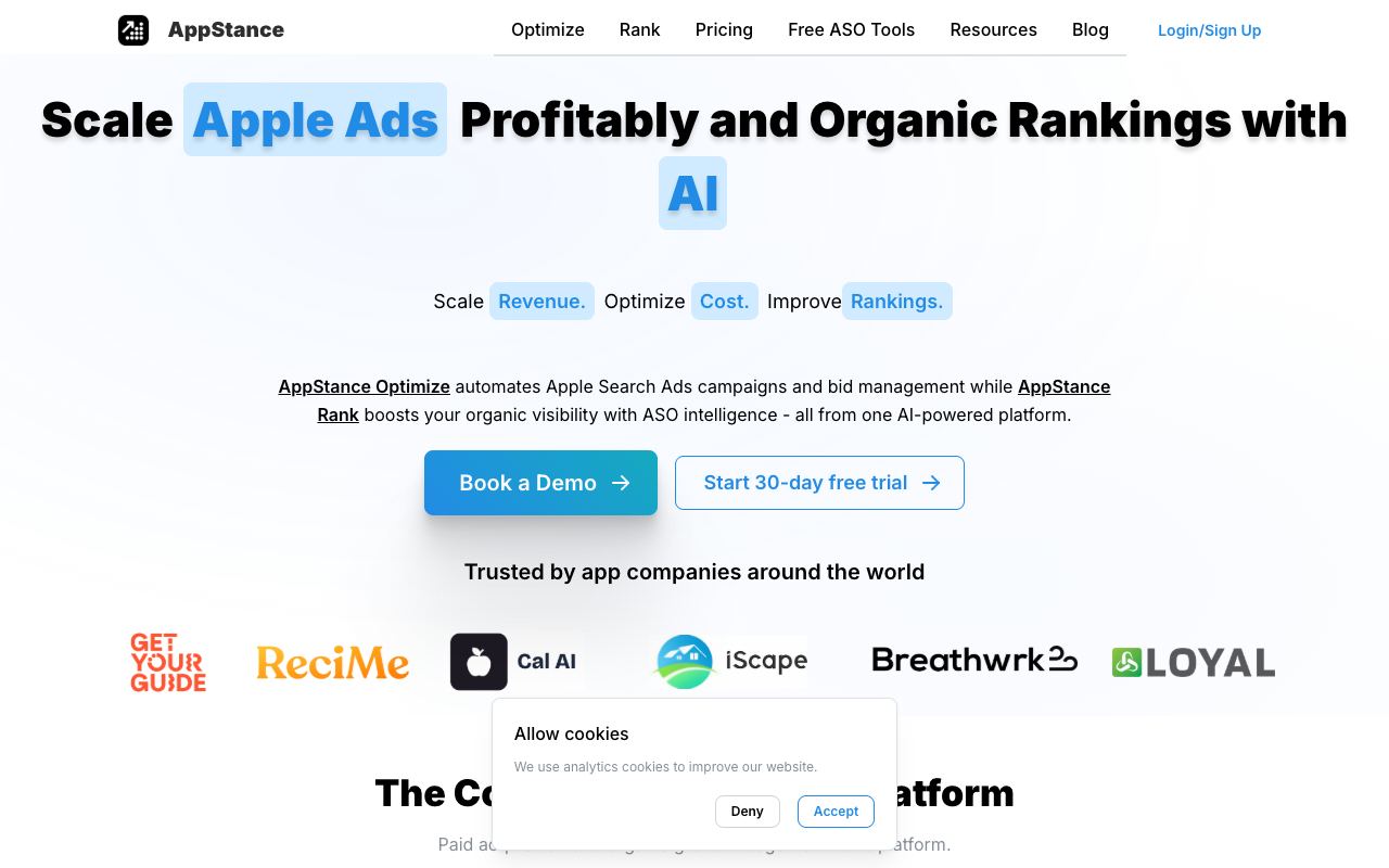 AppStance — site ekran görüntüsü