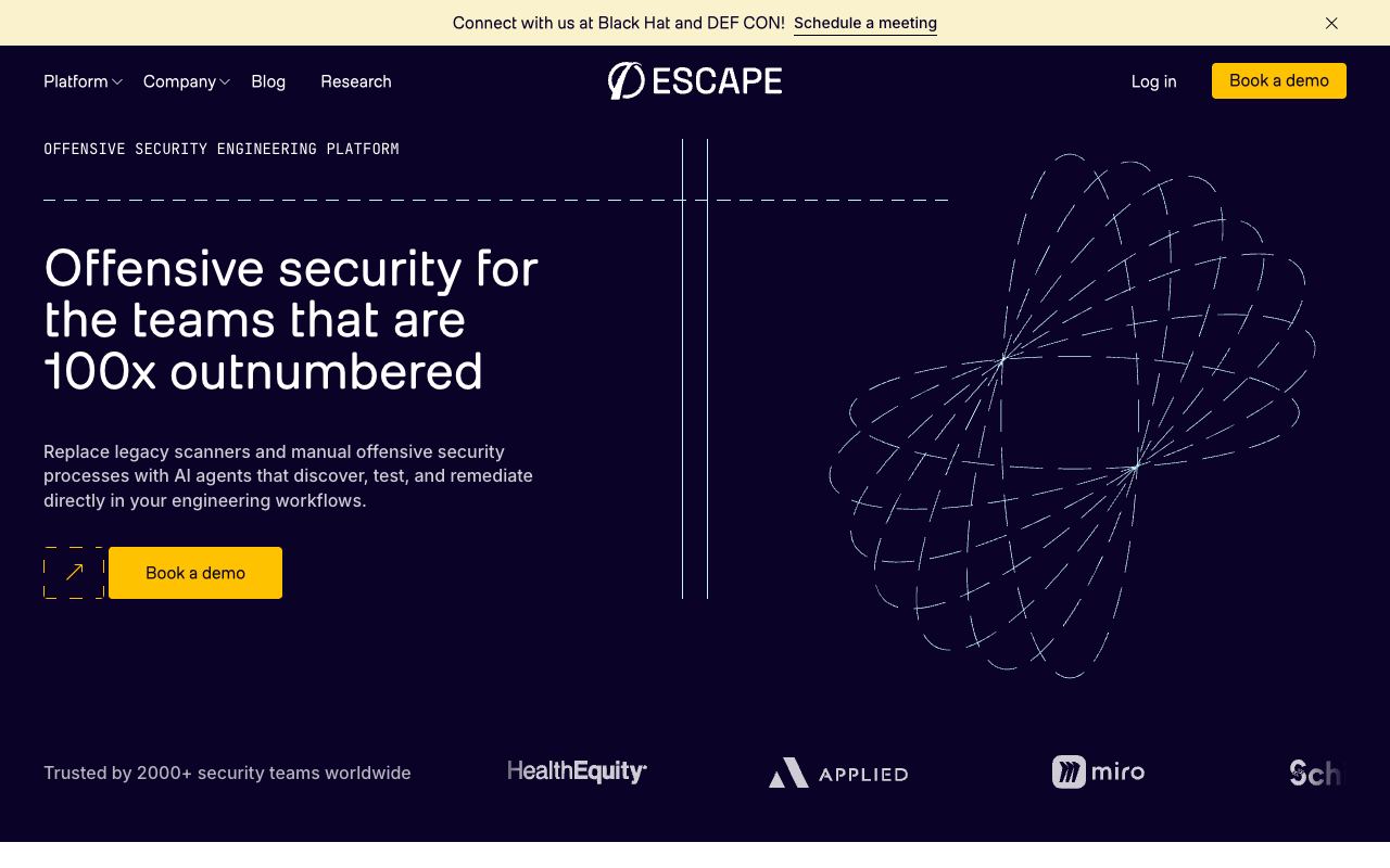Escape — website screenshot