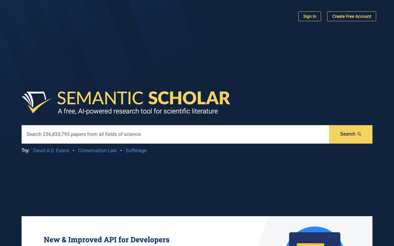 Semantic Scholar — website screenshot