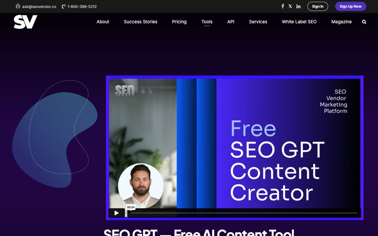 SEO GPT — website screenshot