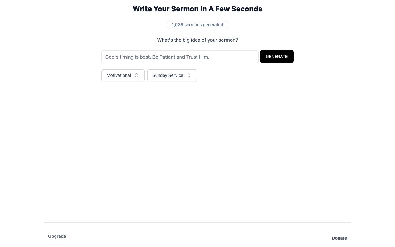 SermonGPT — website screenshot