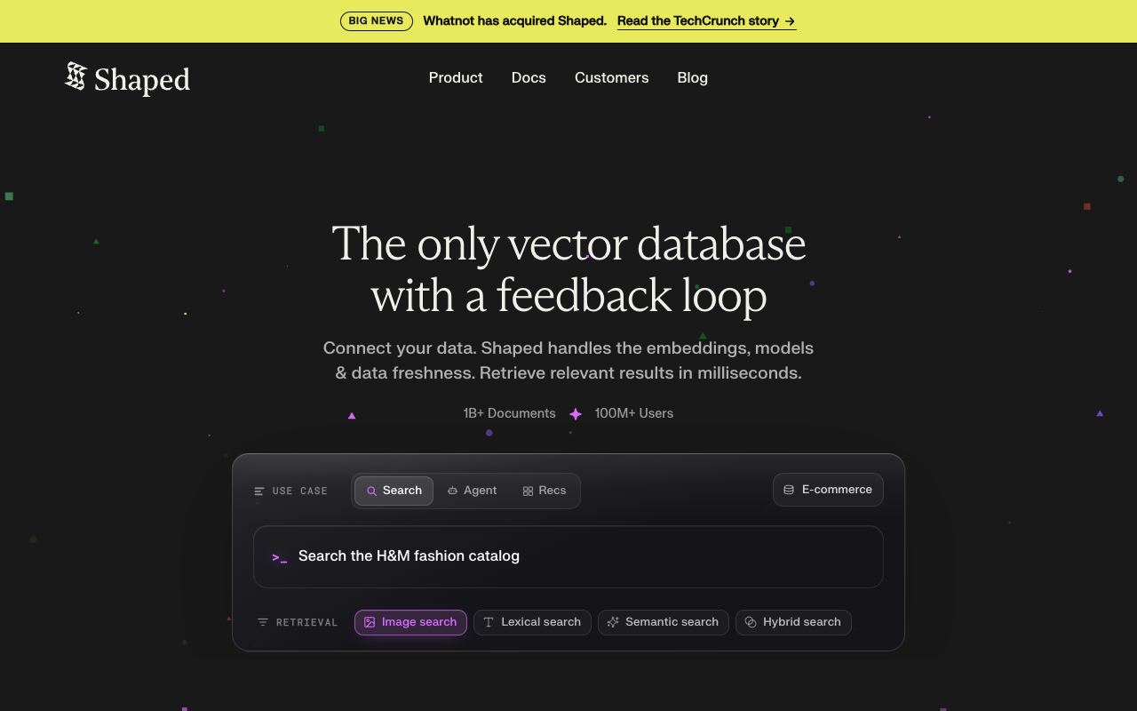 Shaped — website screenshot