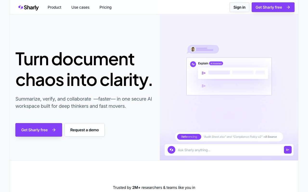 Sharly AI — website screenshot