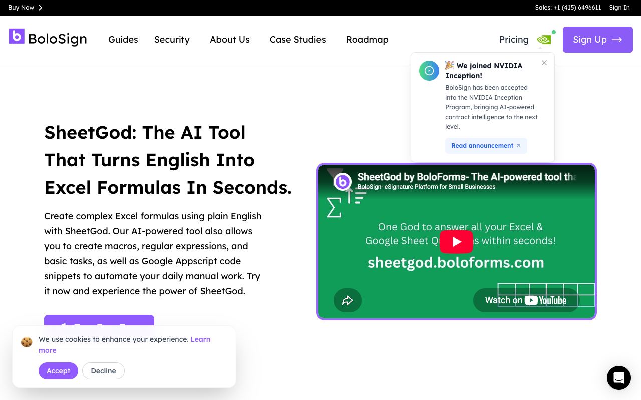 Sheetgod — website screenshot