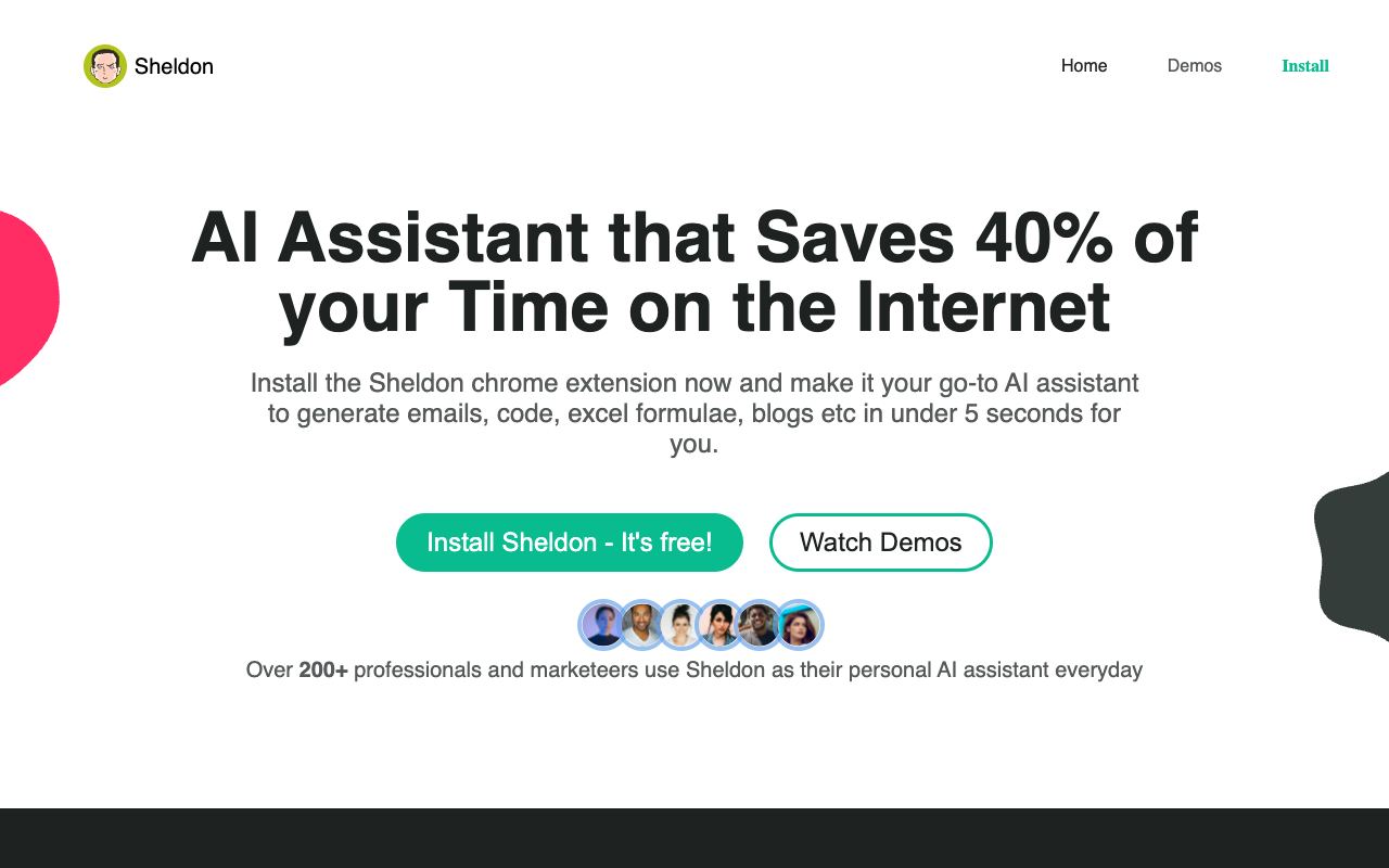 Sheldon AI — website screenshot
