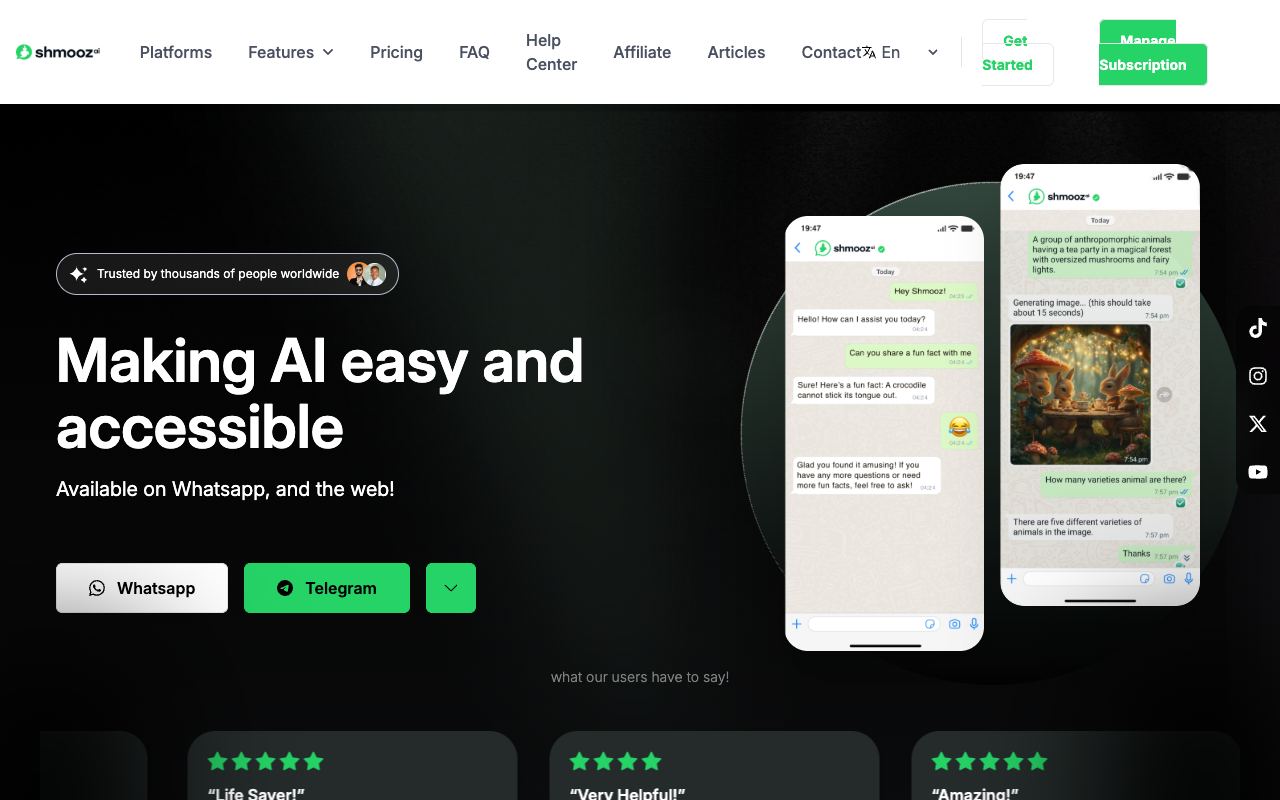 Shmooz — website screenshot