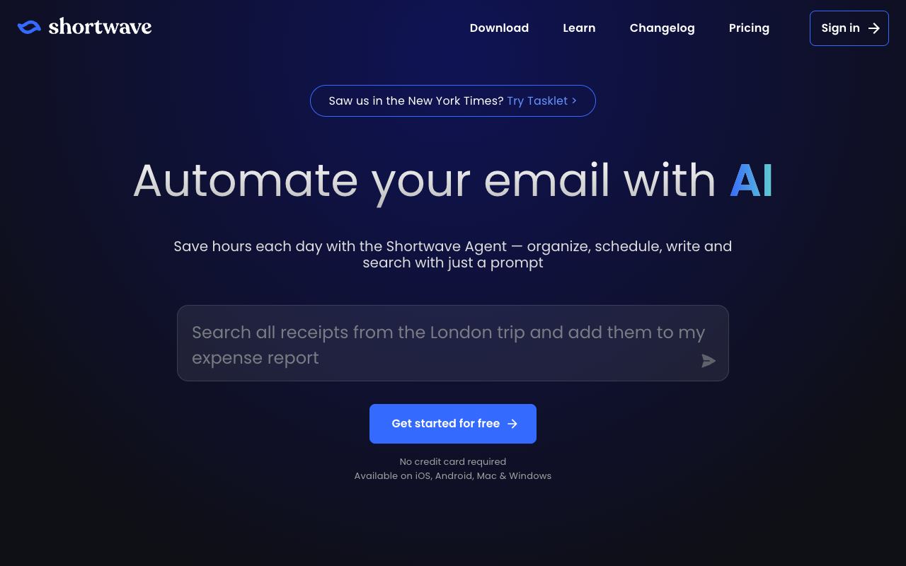 Shortwave — website screenshot