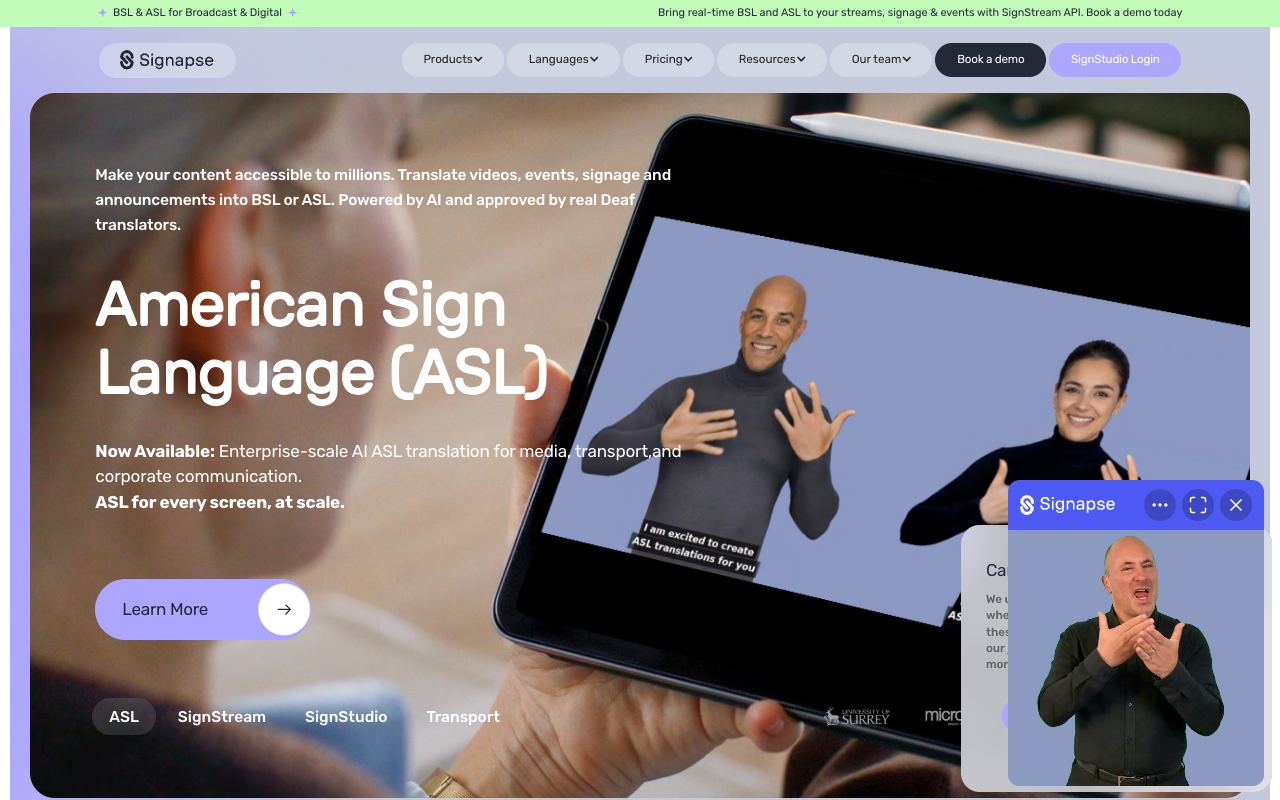 Signapse — website screenshot