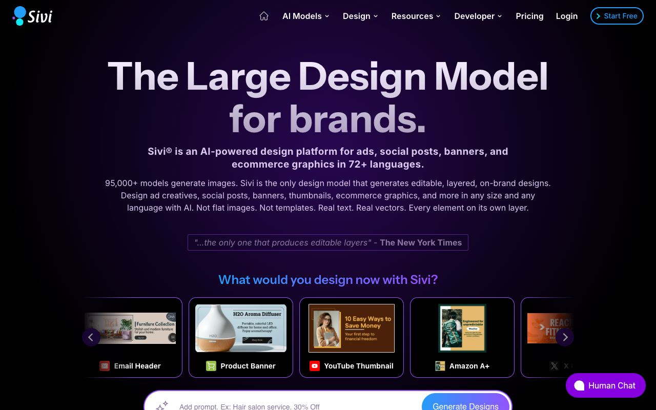 Sivi — website screenshot