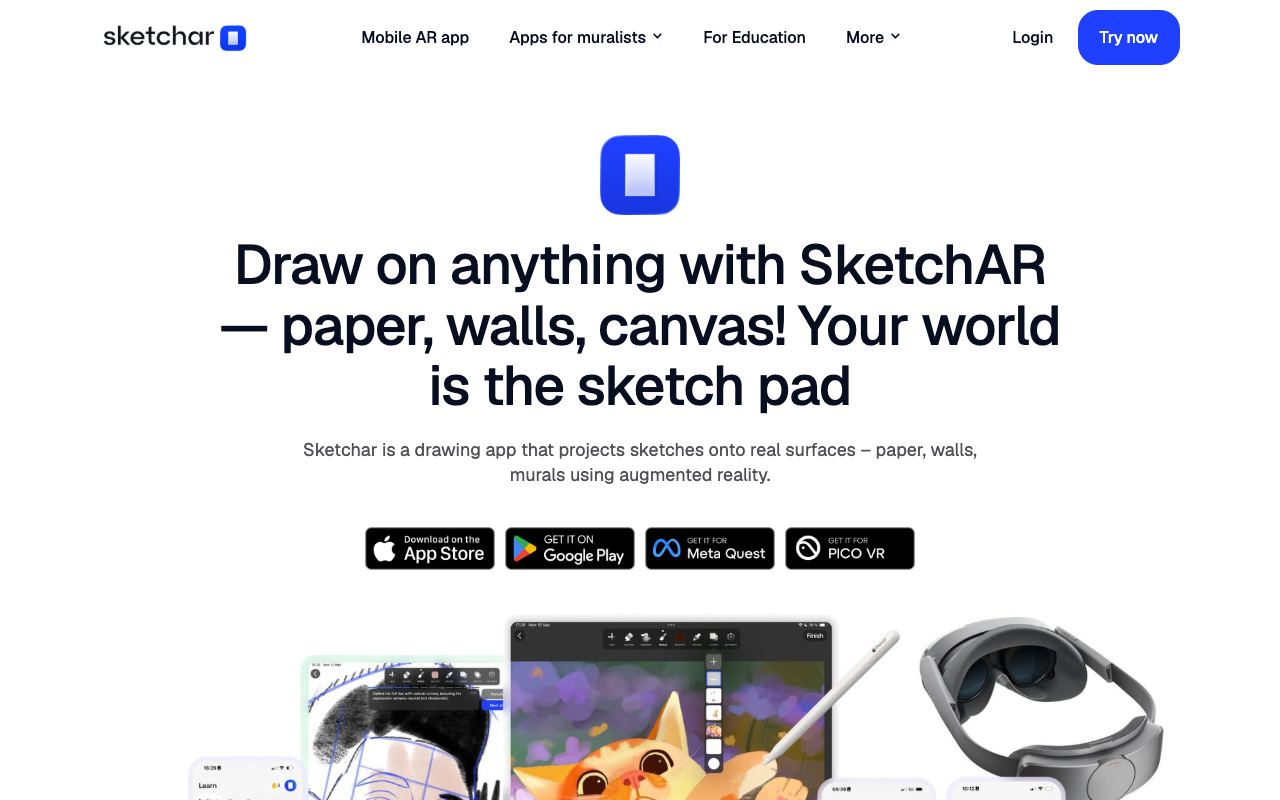 Sketchar — website screenshot
