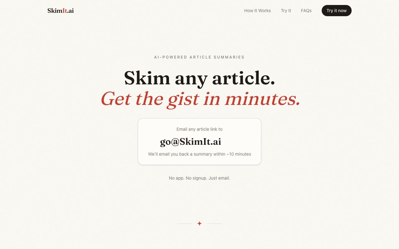 Skim It — site ekran görüntüsü