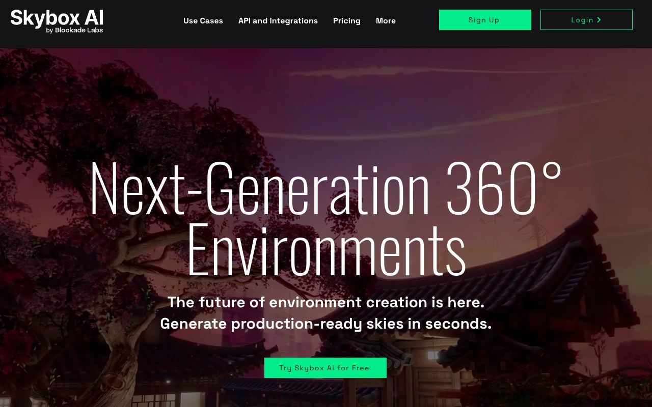 Skybox AI — website screenshot