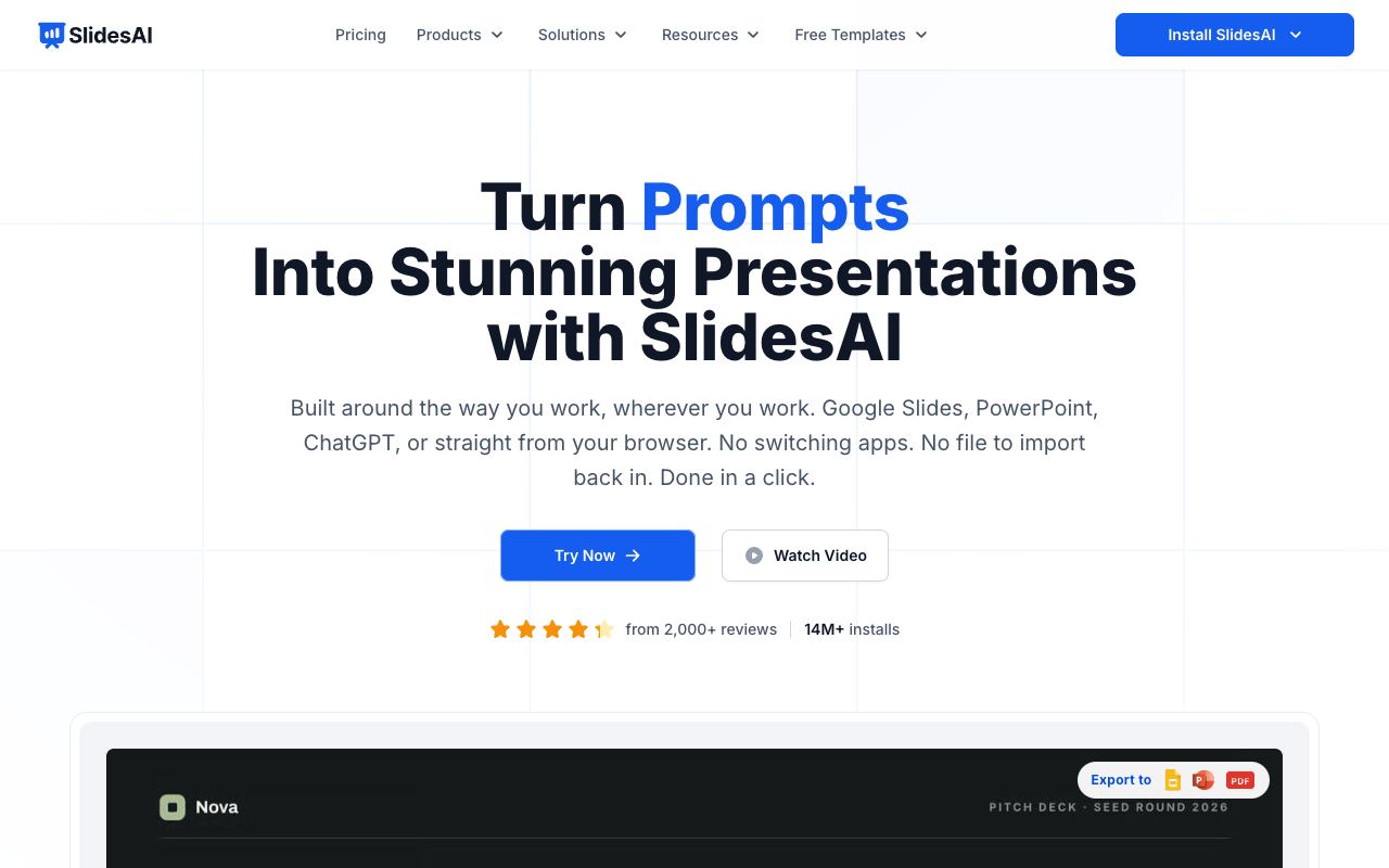 SlidesAI — website screenshot