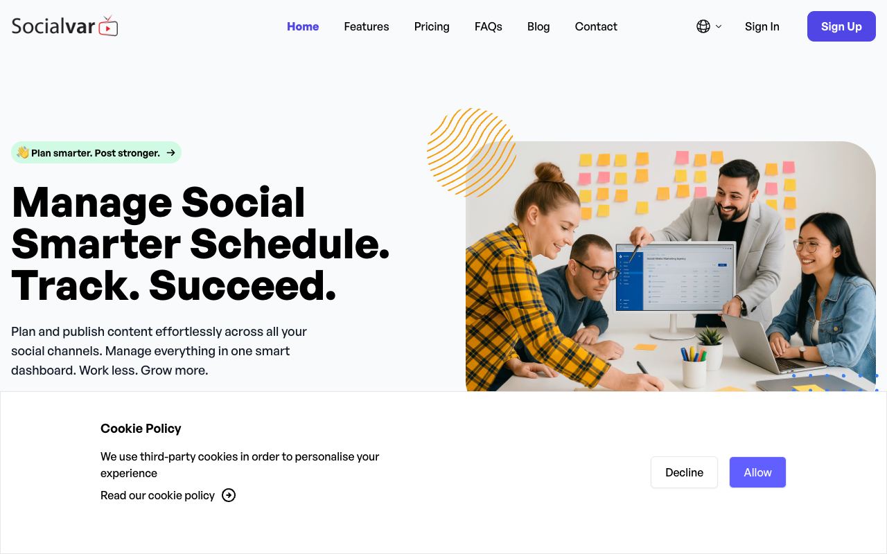 SocialVar — website screenshot