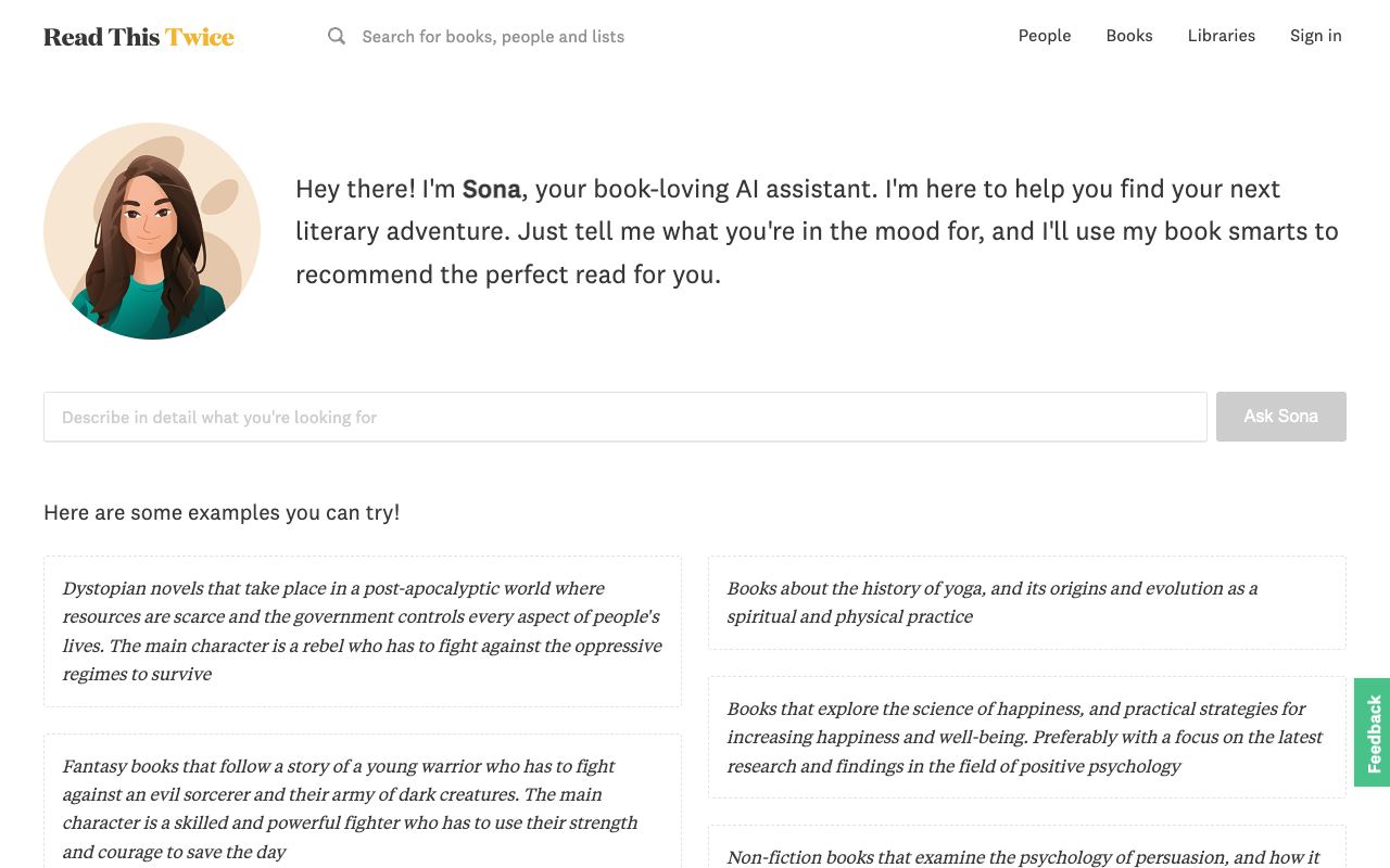 Sona — website screenshot
