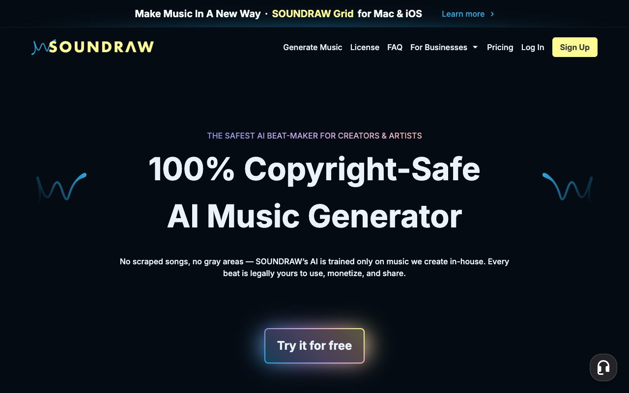 Soundraw — website screenshot