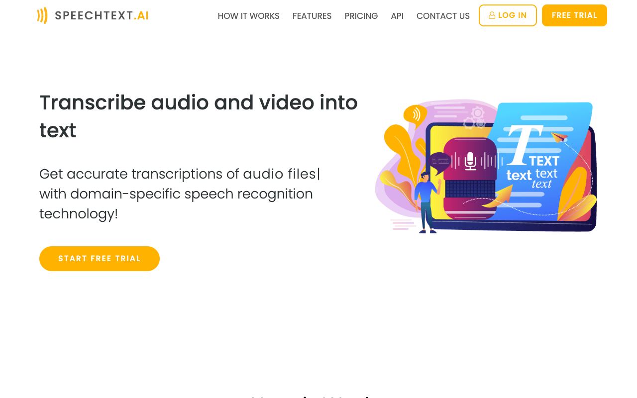 Speechtext — website screenshot