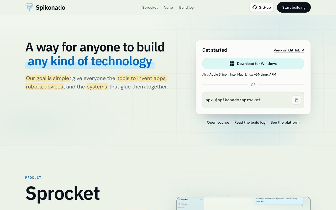 Sprocket — website screenshot