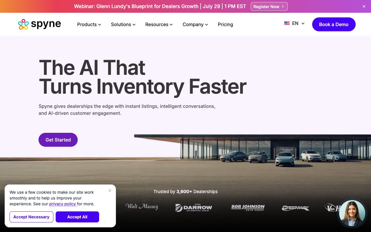 Spyne — website screenshot
