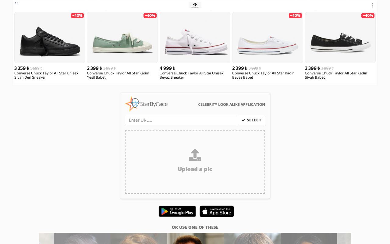 StarByFace — website screenshot