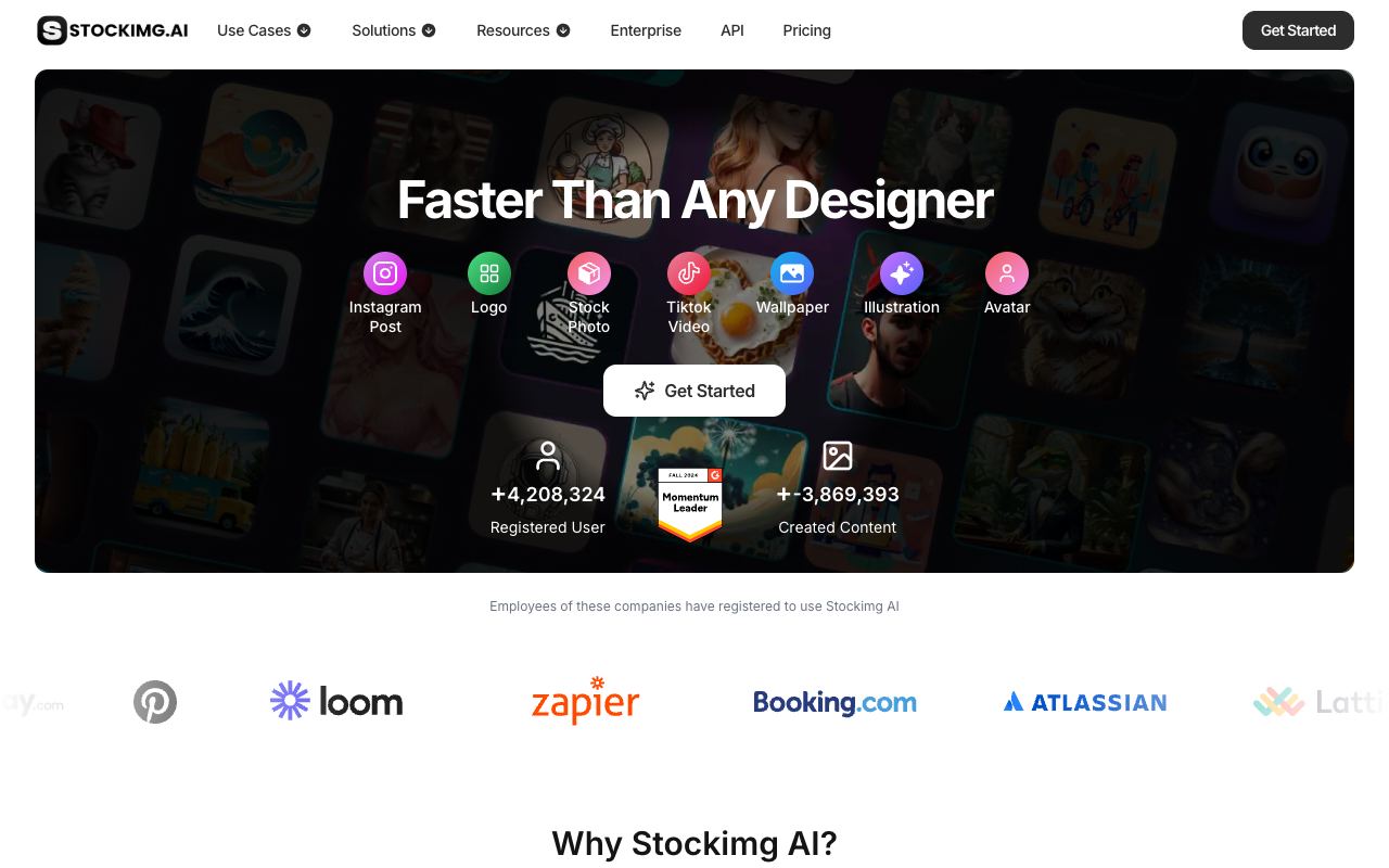 Stockimg AI — website screenshot