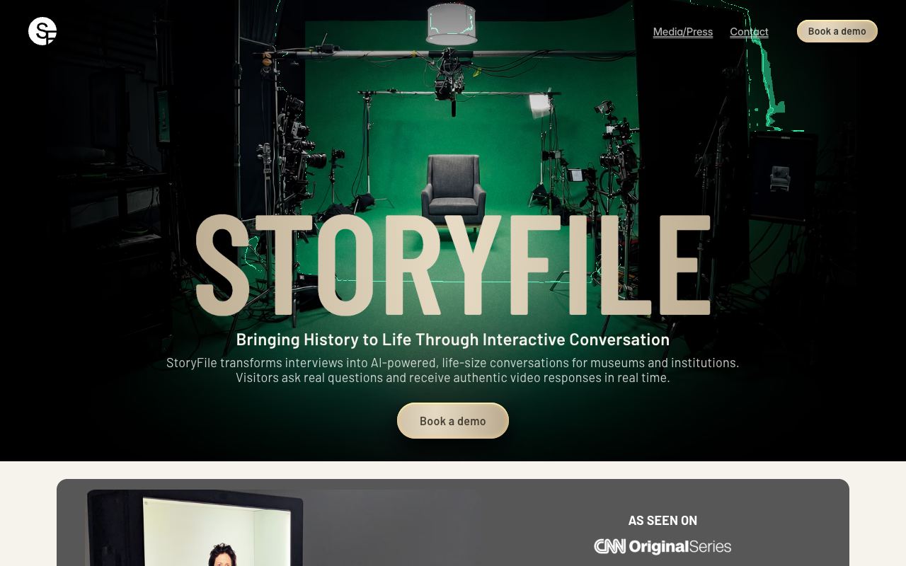 Storyfile — website screenshot
