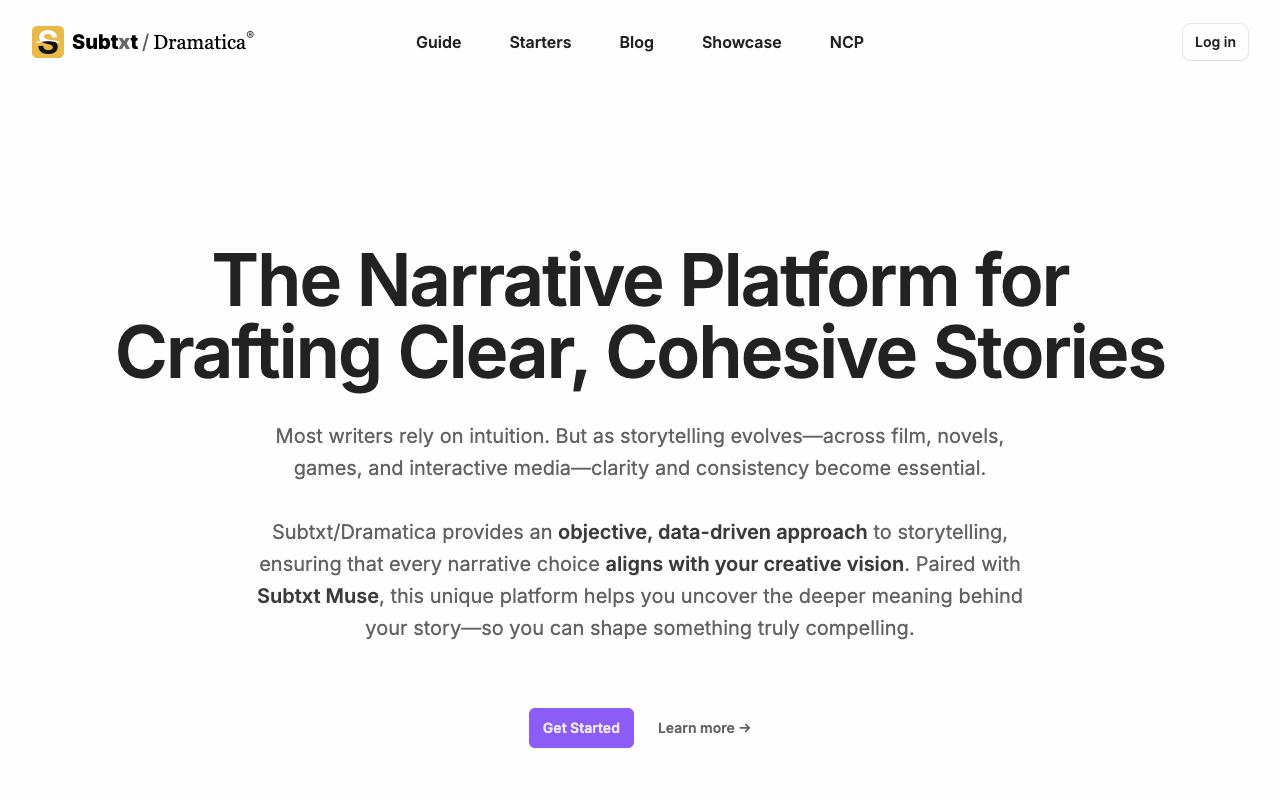 Subtxt — website screenshot