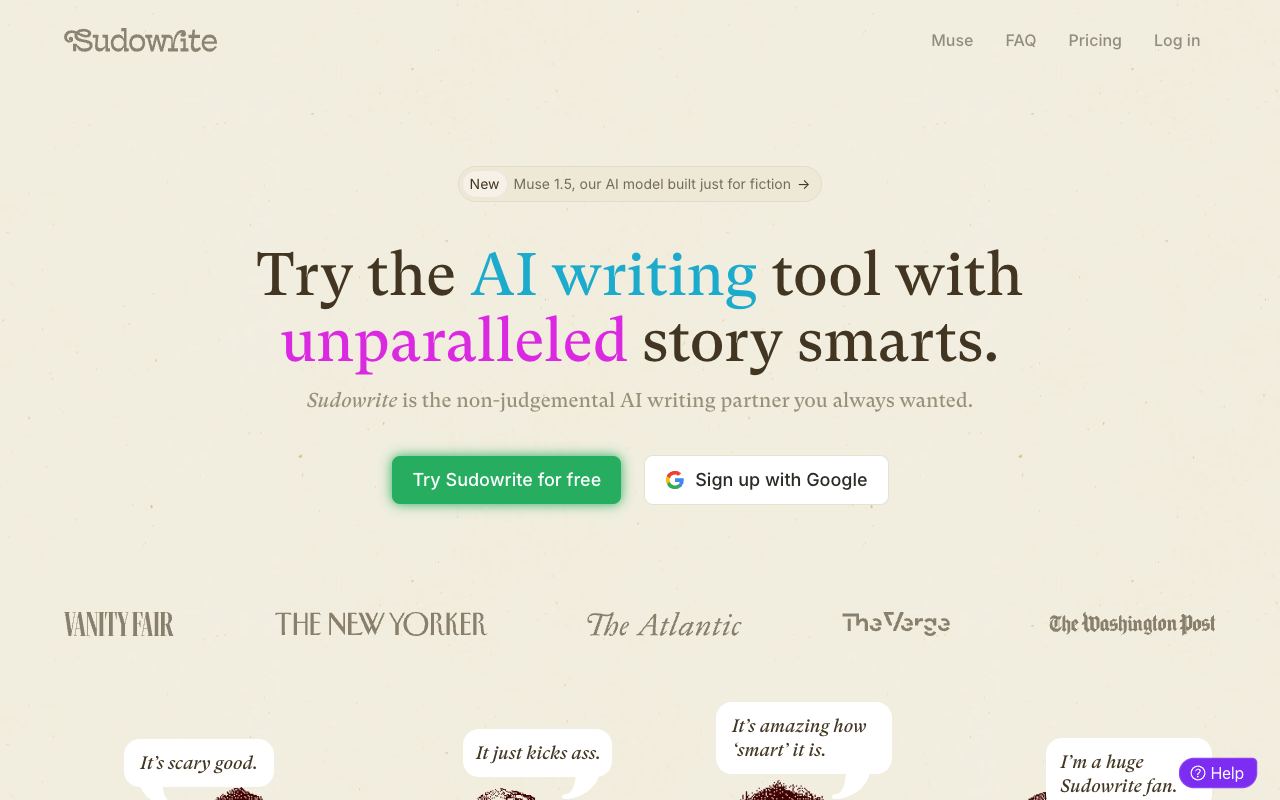 Sudowrite — website screenshot