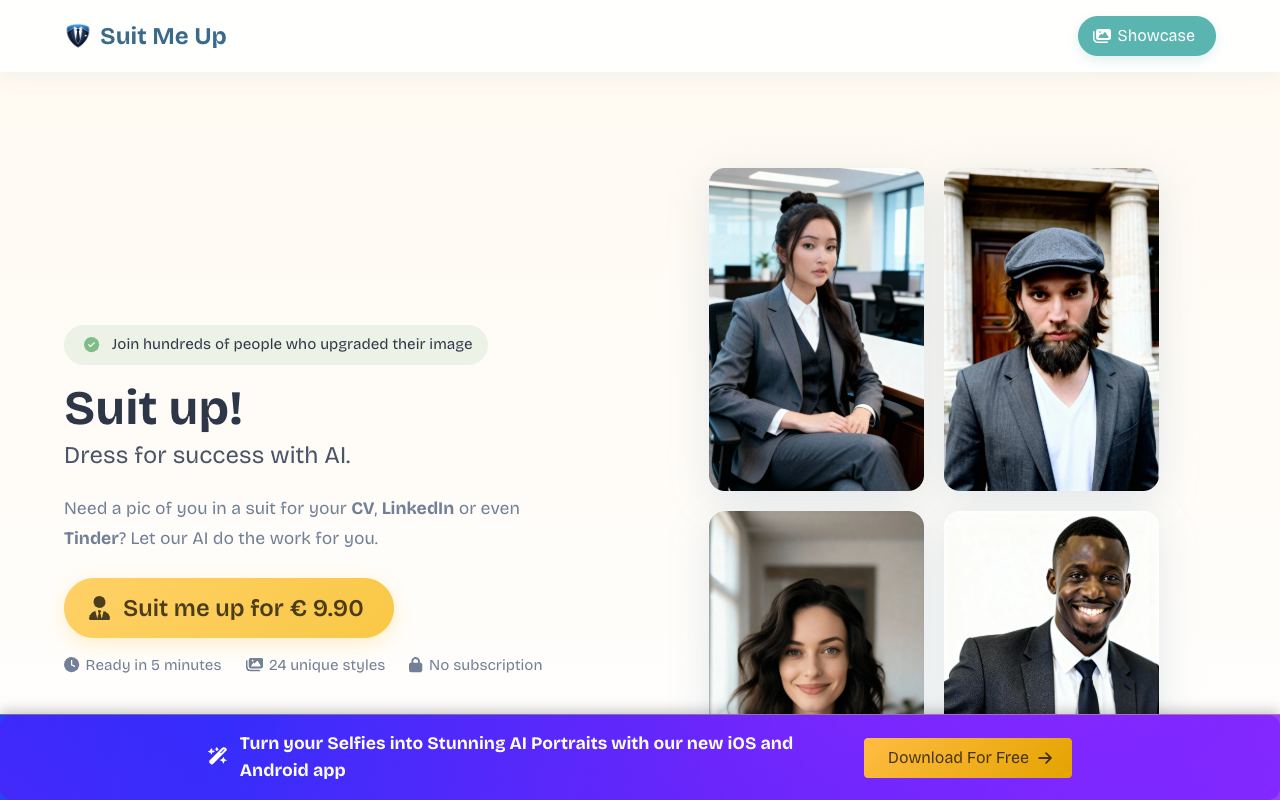 Suit Me Up — website screenshot