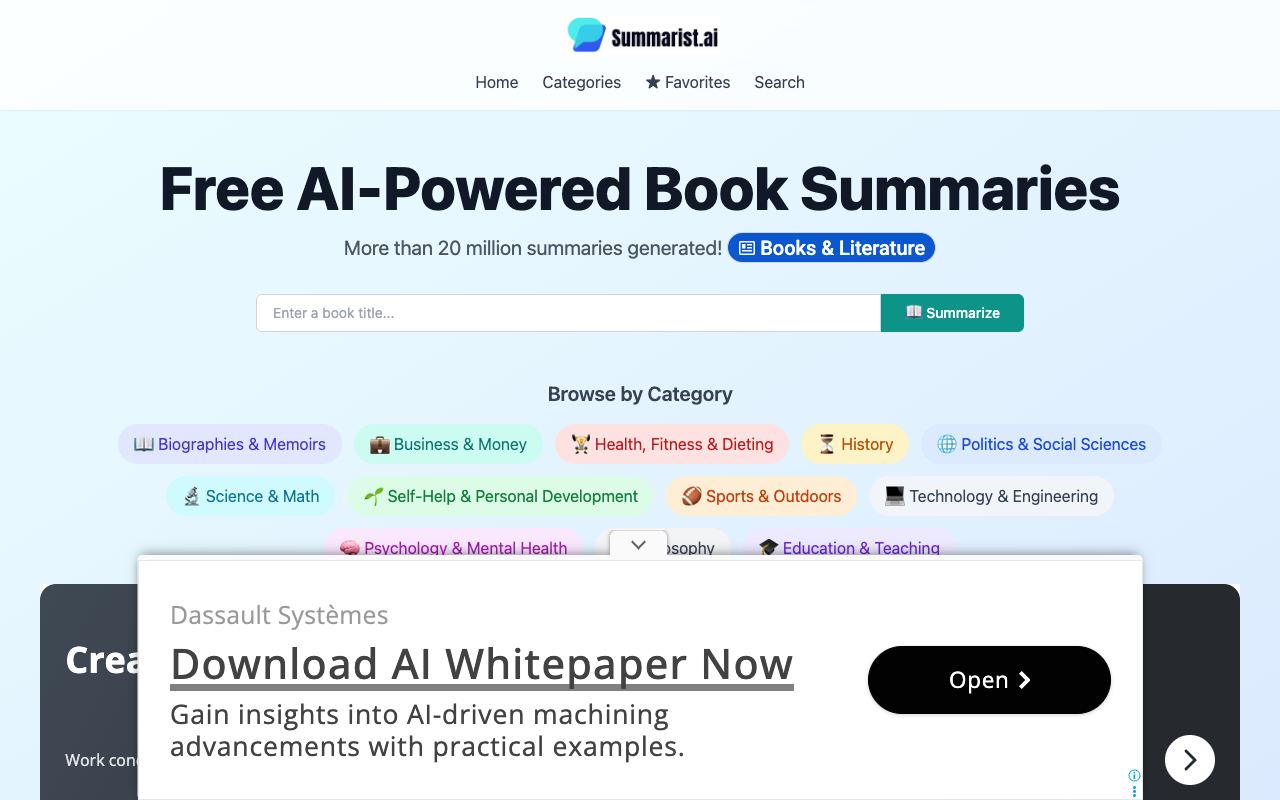 Summarist — website screenshot