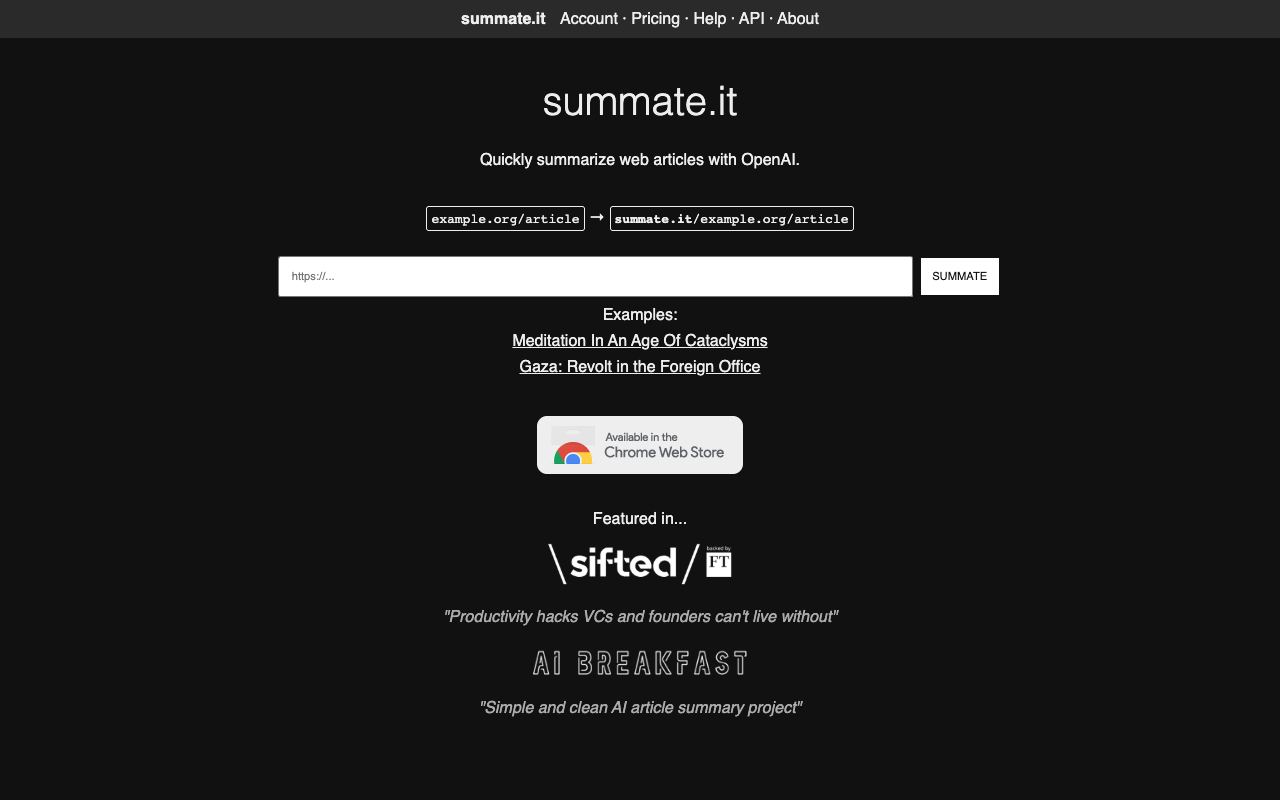 Summate — website screenshot