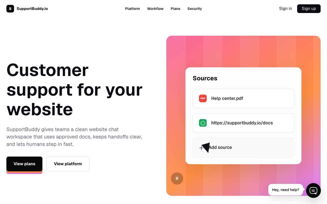 SupportBuddy — website screenshot