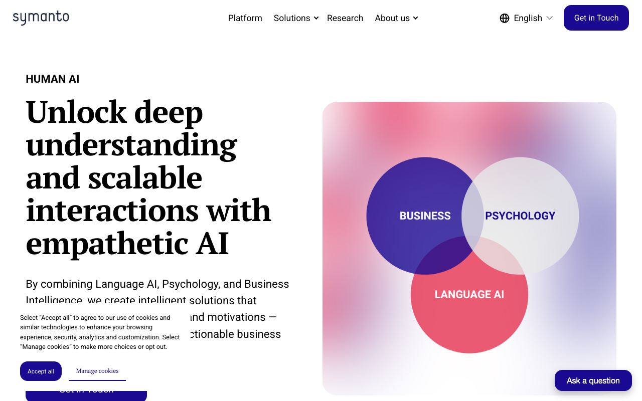 Symanto — website screenshot