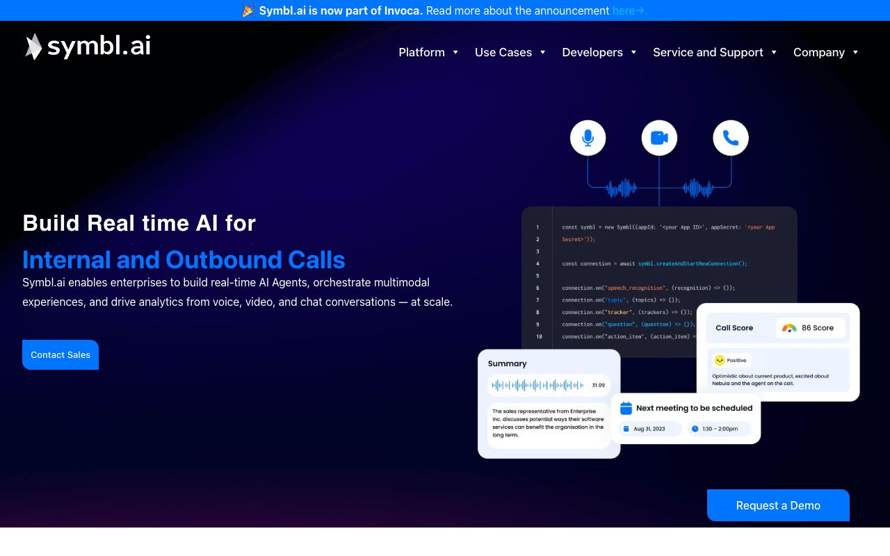 Symbl.ai — website screenshot
