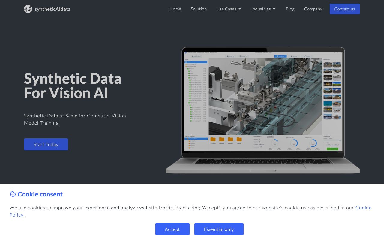 syntheticAIdata — site ekran görüntüsü
