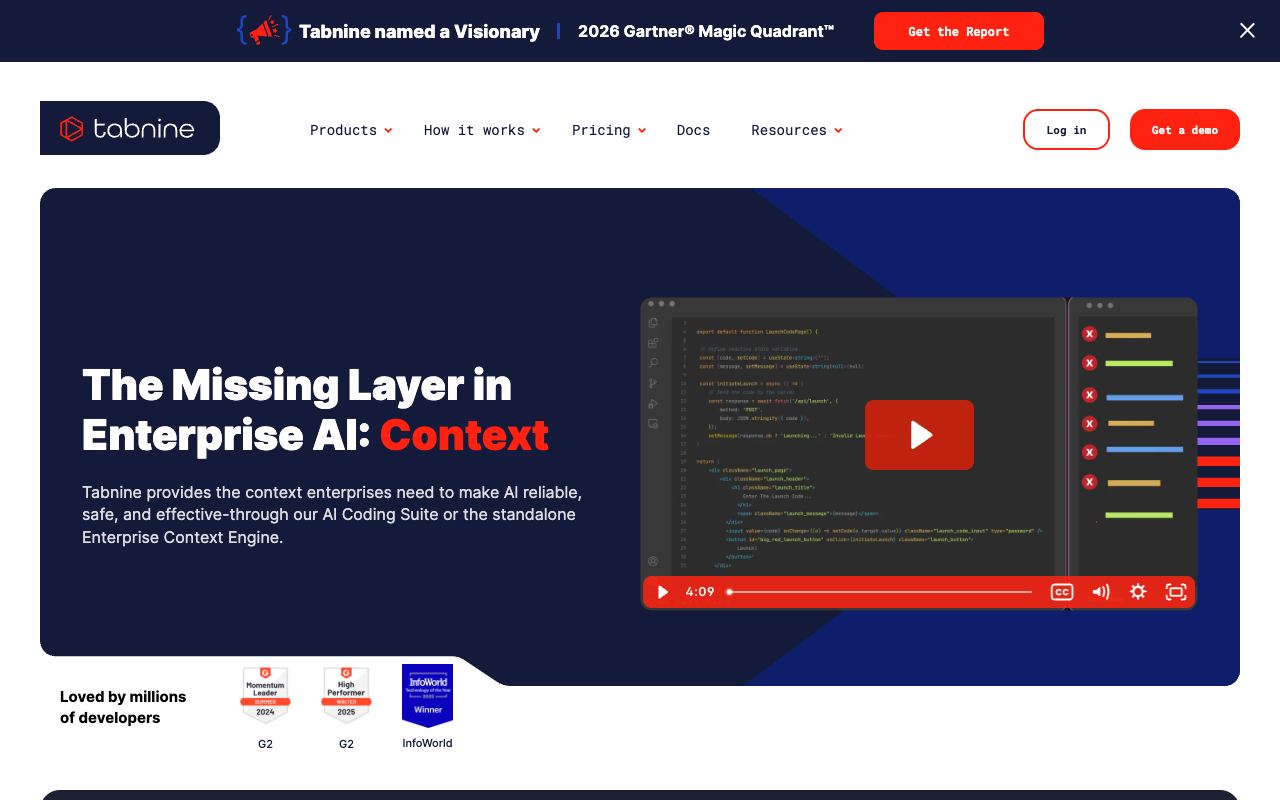 Tabnine — website screenshot